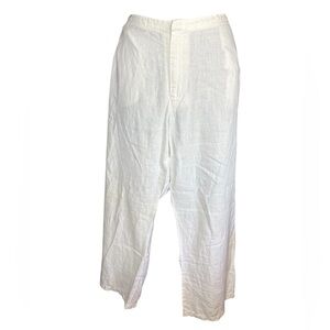 Old Navy collection Woman’s Linen White wide leg Pants sz 14 preloved